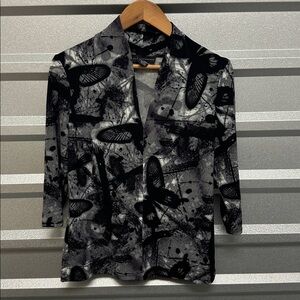 Grace Elements Vintage Butterfly Whimsigoth V Neck Blouse Sz Medium‎ Y2K 90s Top
